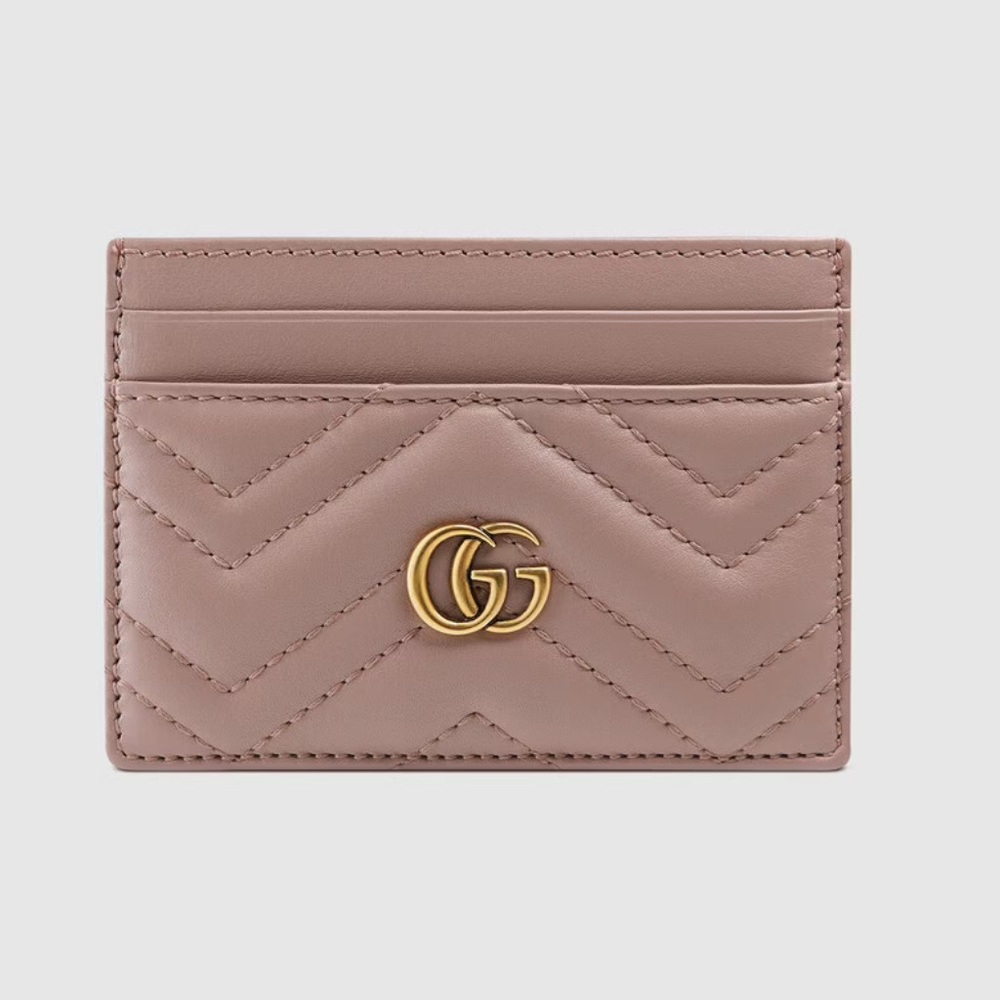 GG Marmont card case dusty pink